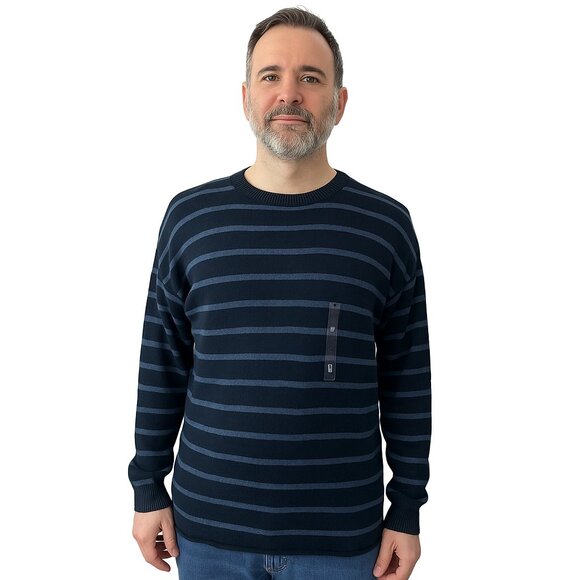 Tommy Hilfiger Oversized Long Sleeve Sweater Men Blue M - Picture 1 of 9